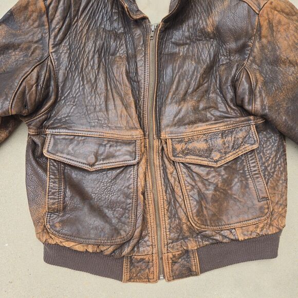 Vintage Leather Flight Bomber Jacket Lafayette Escadrille Squadron Sz 38 XL - Picture 6 of 16